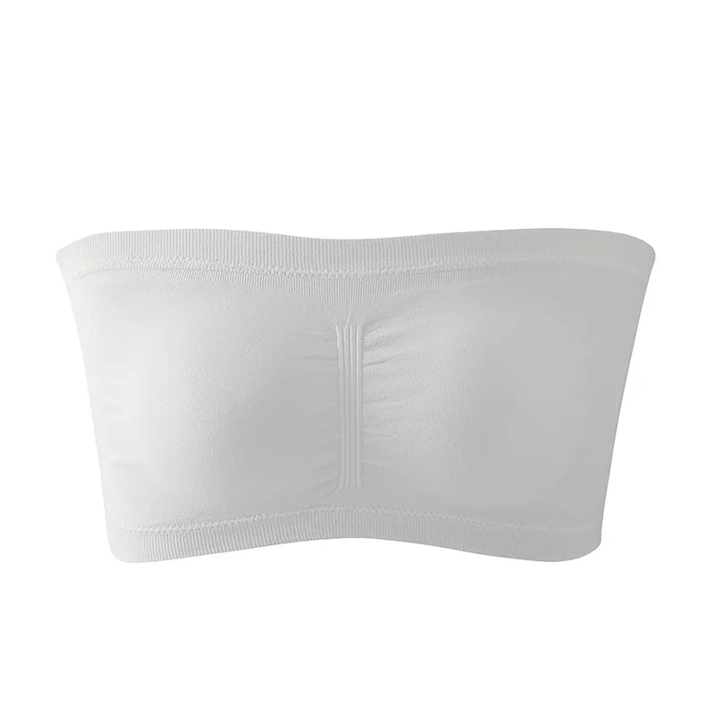 Women's Plus Size Strapless Bra – Thin, Removable Chest Cushion, Stretchy Seamless Invisible Bra, S-6XL