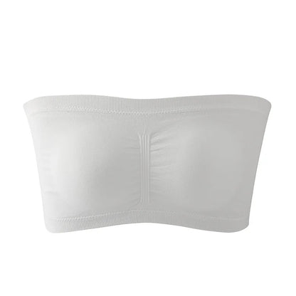Women's Plus Size Strapless Bra – Thin, Removable Chest Cushion, Stretchy Seamless Invisible Bra, S-6XL