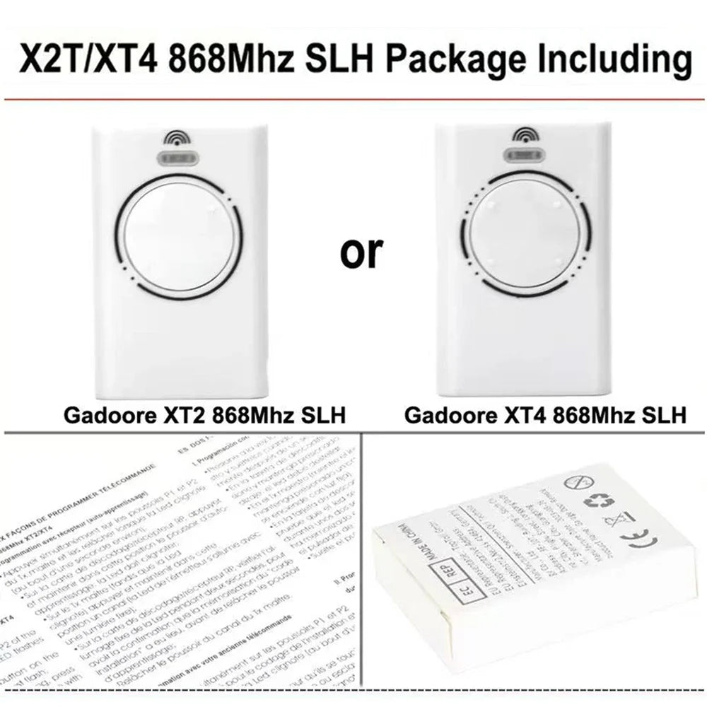 XT2 XT4 868 SLH LR Garage Door Remote – Compatible with 868MHz Frequency for XT2, XT4 Models