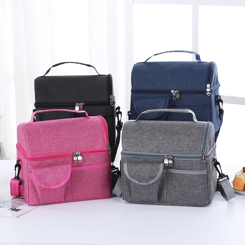 Reusable Insulated Lunch Bag 8L – Leakproof Waterproof Thermal Cooler & Warm Keeper Lunch Box for Men and Women, Multifunctional Carry Bag