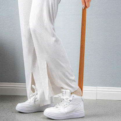 55CM Wooden Long Handle Magnetic Shoehorn - Shoe Spoon Horn for Easier Wear with Customized Logo Support