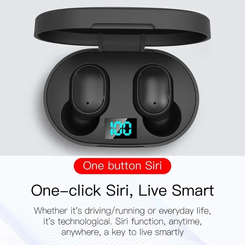 E6S Wireless Bluetooth Earbuds with Noise Cancellation, Waterproof Stereo Sound & LED Charging Case