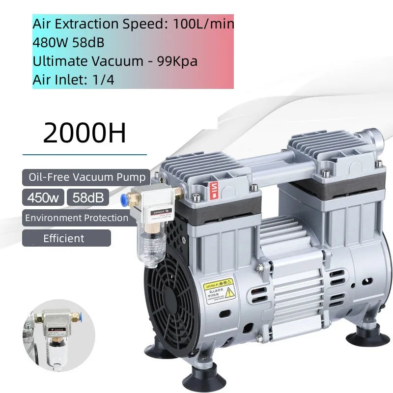 220V Small Oil-Free Silent Vacuum Pump – Laboratory & Industrial Negative Pressure Air Pump