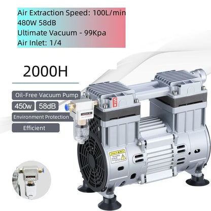 220V Small Oil-Free Silent Vacuum Pump – Laboratory & Industrial Negative Pressure Air Pump