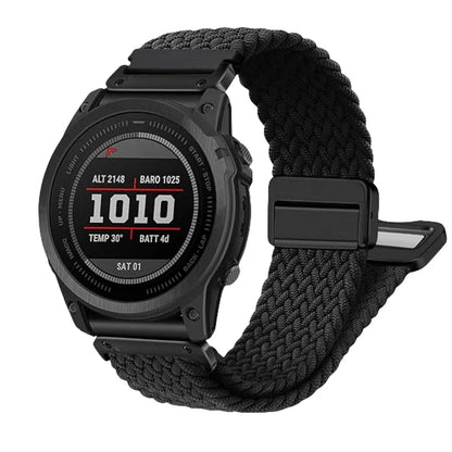 Elastic Nylon Quick Fit Strap for Garmin — 22mm & 26mm Enduro 2 Wristband for Fenix 5/5X Plus/6/6X Pro/7/7X Pro, Tactix 7 Pro
