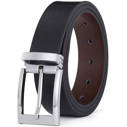 Men’s Pin Buckle Cowskin Leather Belt – High-Quality Designer Waist Strap, Luxury Fashion Accessory