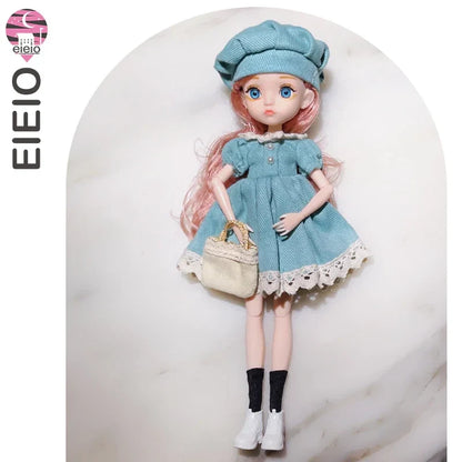 26cm BJD Doll for Girls – Purple Hair Fashion Princess with Big Eyes & Accessories Gift