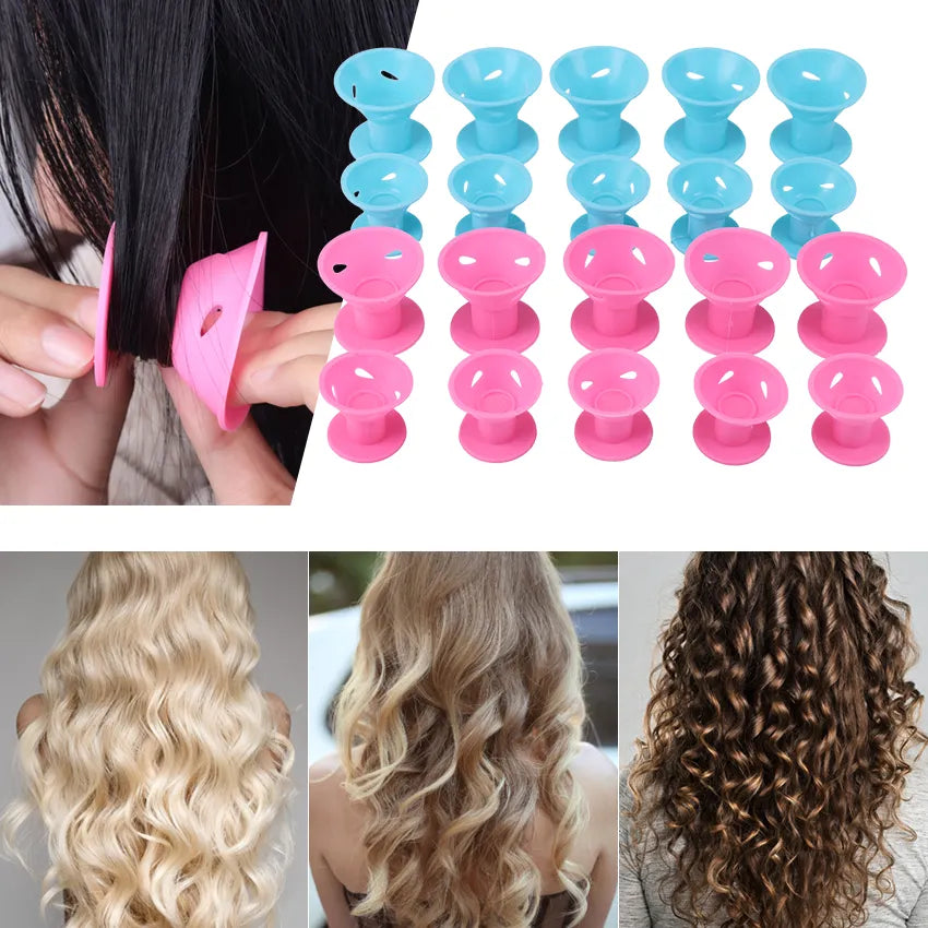 10PCS/Set Magic Hair Curlers: Soft Silicone Rollers for No Heat, No Clip Hair Curling - DIY Styling Tool for Curly Hair