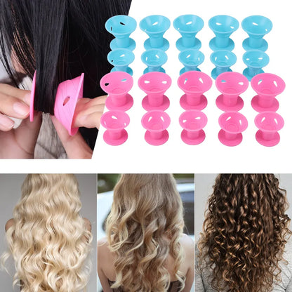 10PCS/Set Magic Hair Curlers: Soft Silicone Rollers for No Heat, No Clip Hair Curling - DIY Styling Tool for Curly Hair
