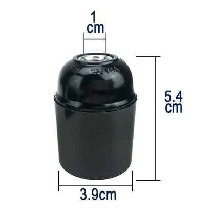 Black E27 Bakelite Lamp Holder - Self-Locking LED Light Bulb Socket with 4A 250V Rating