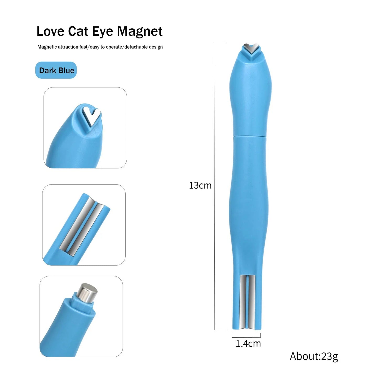 3D Love Heart Nail Magnet Stick – 3-in-1 Cat Eye, Double Line, Moon & Snake Pattern UV Gel Manicure Tool
