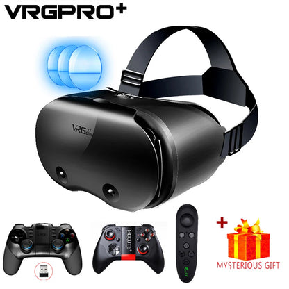 3D Virtual Reality VR Headset for iPhone & Android Smartphones – Immersive Mobile Phone VR Glasses with Real Lenses Goggles