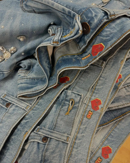 Y2K Gothic Rhinestone Denim Shorts — Diamond Cross Embroidered Hip Hop Jorts for Men & Women