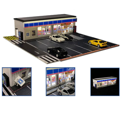 GFans 1:64 Scale Diorama Car Garage Model – LED Lighted Parking Lot DIY City Set for Collection & Display Gifts