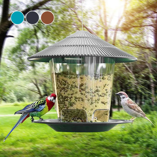 Automatic Foot-Feeding Bird Feeder - Hanging Nut Dispenser Holder with Multiple Hole Food Container, Outdoor Bird Feeding Tool