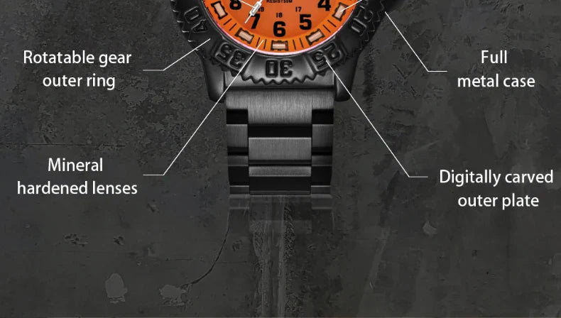 Addies Men's Military Watch - Luminous, Multi-Functional Quartz with Nylon & Steel Strap, Waterproof Outdoor Sports Watch