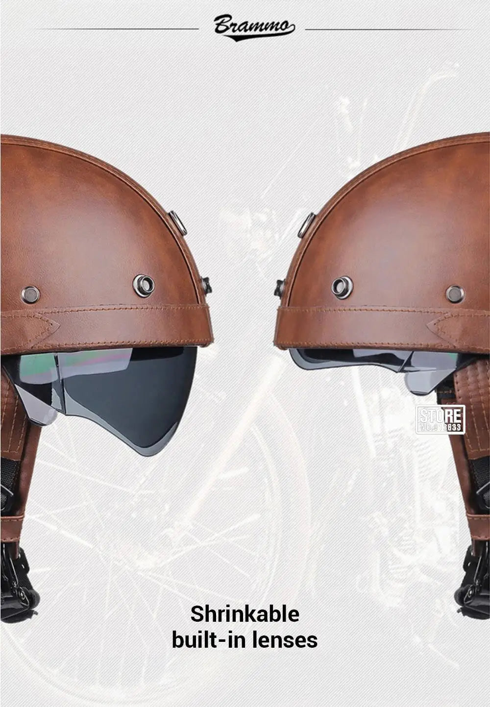 Retro DOT-Certified Motorcycle Half Helmet – HD Lens, Men & Women, 4-Season Scooter & Moto Riding Casco