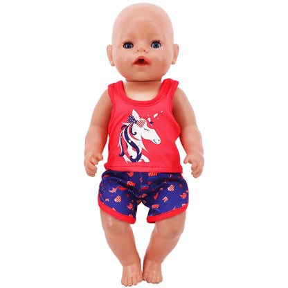 Doll Clothes Multi-Style Daily Set – Pajamas & Home Wear for 43cm Born Baby Dolls & 18-Inch American Dolls, Our Generation Toy Gift