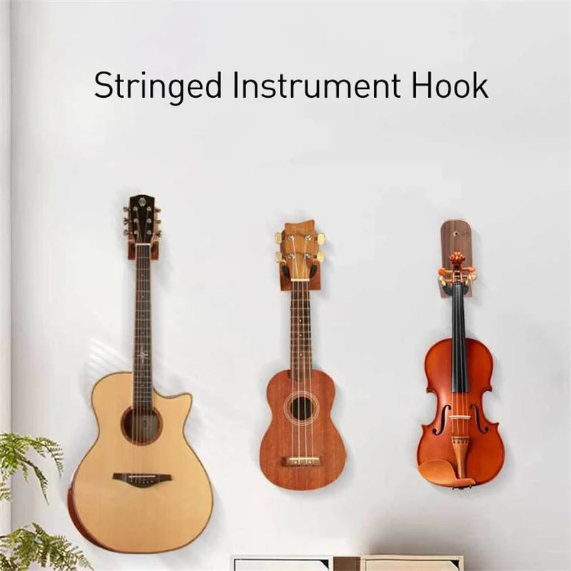 Wall-Mounted Stringed Instrument Hanger — Space-Saving Guitar & Musical Instrument Holder