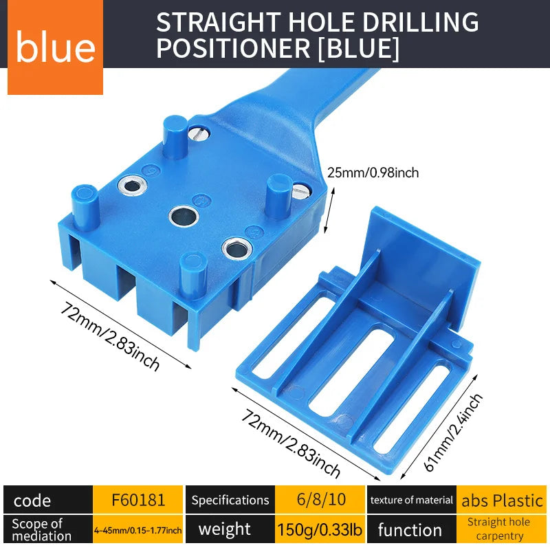 Drill Bits Locator & Carpenter Corner Clamp – Handheld Straight Hole Drilling Guide for Woodworking & Hole Saw Tools