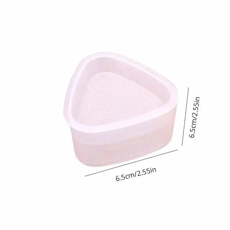 2PCS Transparent Sushi Mold Kit – DIY Onigiri Rice Ball & Triangular Sushi Maker Press for Bento Kitchen Food Preparation