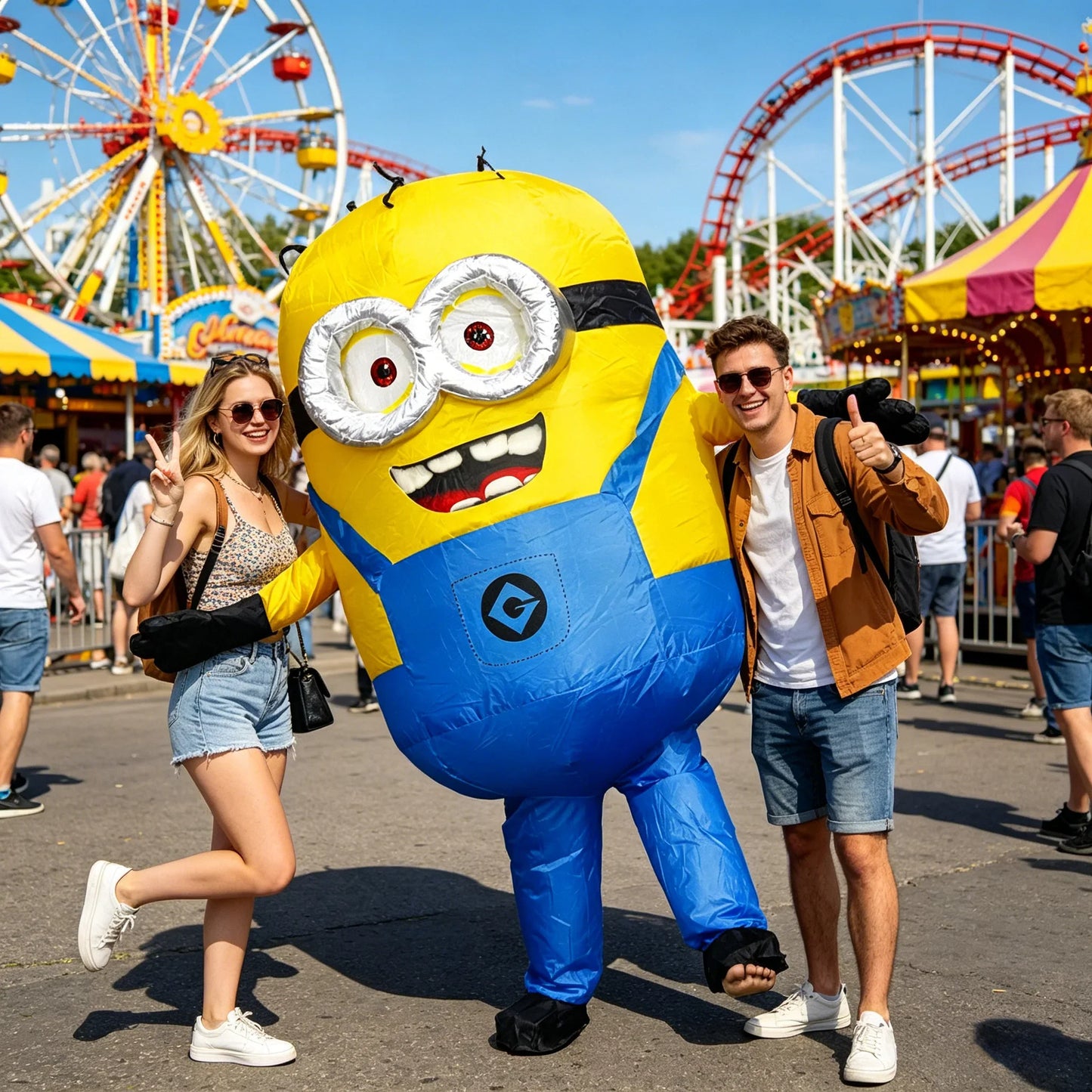 Inflatable Robot Costume - Adult Cartoon Mascot Cosplay Outfit for Halloween, Parties & Events