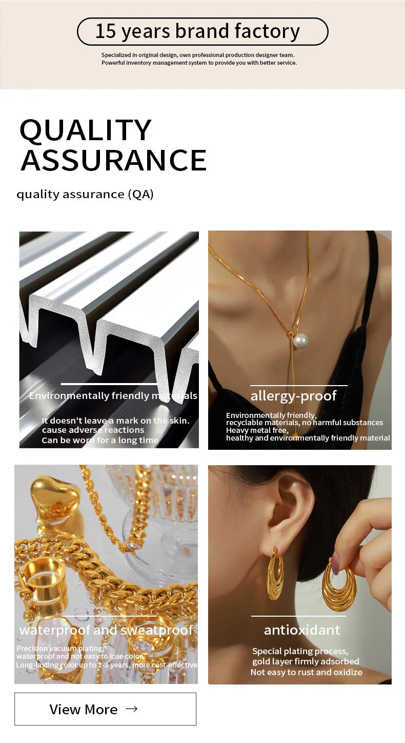 316L Stainless Steel Gold Plated Oval Ring – Large Luxury Waterproof Women’s Jewelry