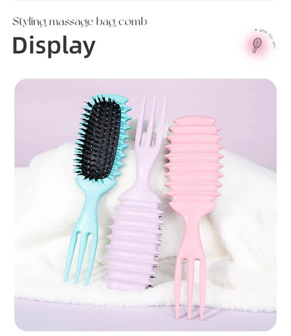 Candy Brush Curly Hair Styling – Nylon Bristle Detangling & Volumizing Comb for All Hair Types