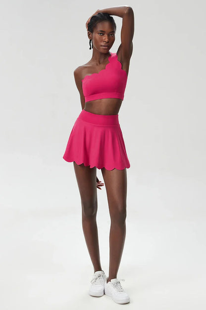 3-Piece Women’s Fitness Yoga Set – Breathable Quick-Dry Gym & Running Sportswear with Tennis Skirt