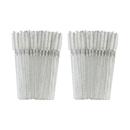 ANNAFRIS 50PCS Disposable Eyelash Brushes - Soft Crystal Lash Extension & Eyebrow Makeup Mascara Wands
