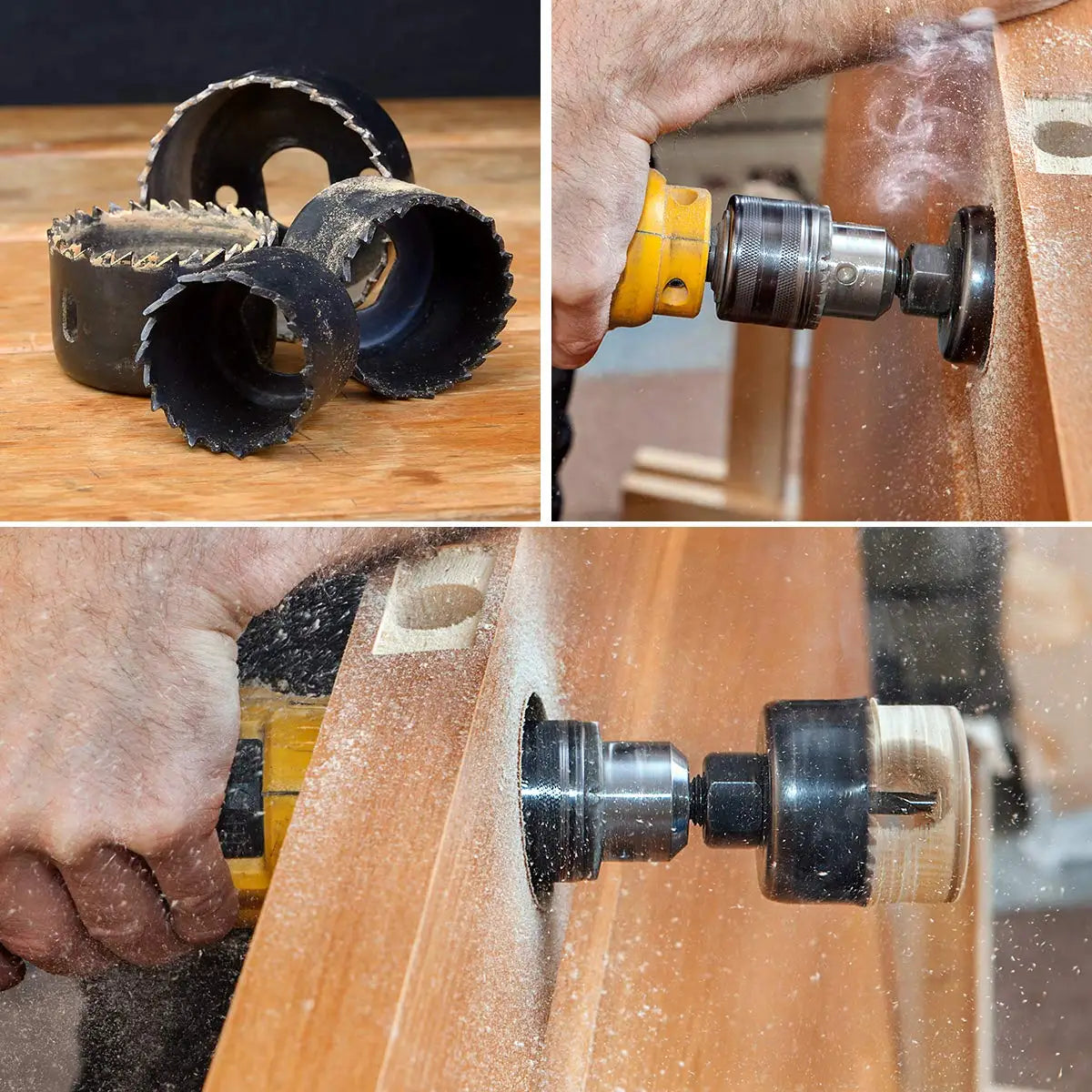 Hole Saw Kit: 2/3/6/8/13/16PCS Set with Mandrels, Hex Key & Storage Box - Ideal for Soft Wood & PVC Board