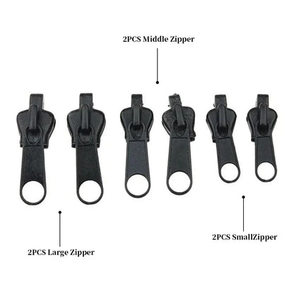 Universal Zipper Repair Kit – 3 Sizes Instant Fix Zip Slider Replacement for Clothes, Bags & Sewing, Zipper Rescue Tool Accessory