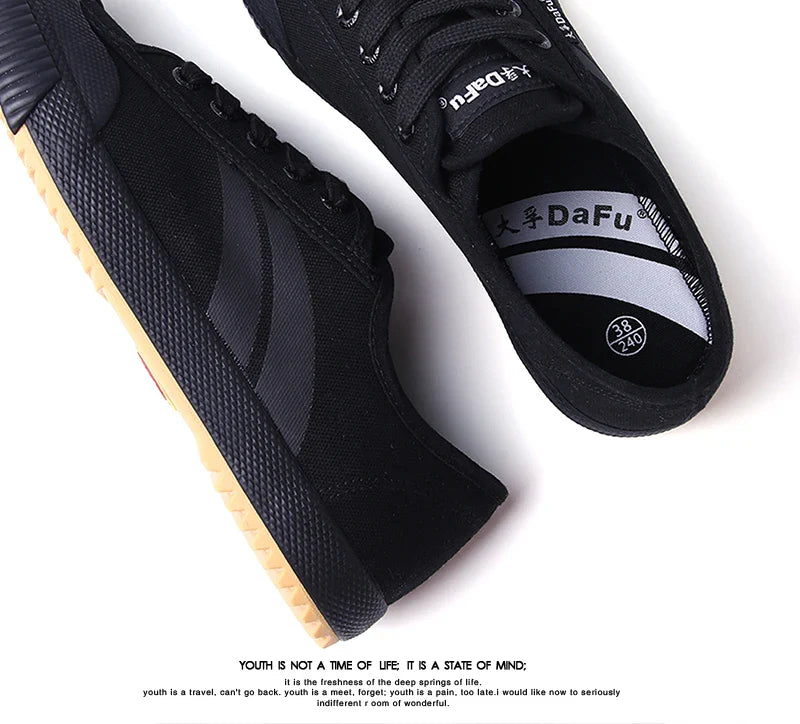 Dafu Original Kung Fu Sneakers - Unisex All Black Classic Martial Arts Shoes (Improved Version)