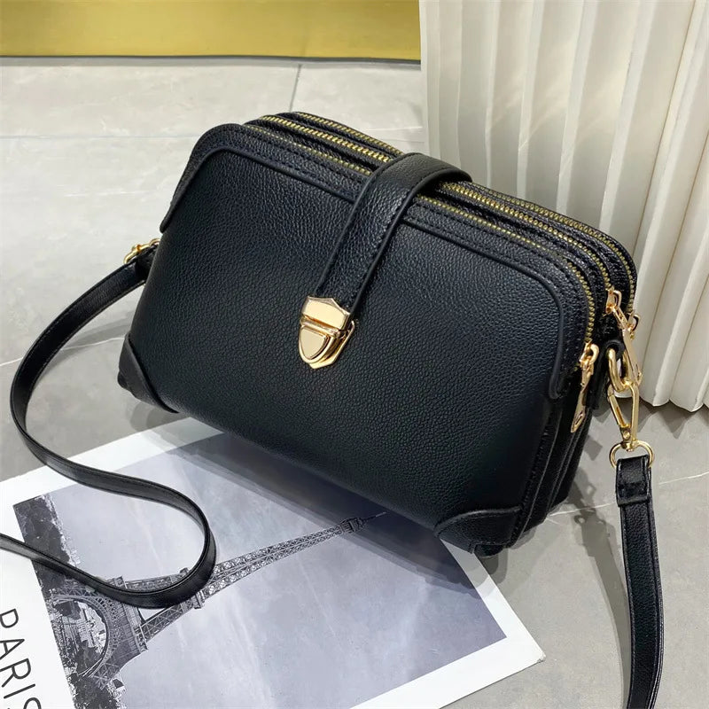 Yogodlns Women’s PU Leather Phone Shoulder Bag - Small Square Crossbody Messenger Handbag