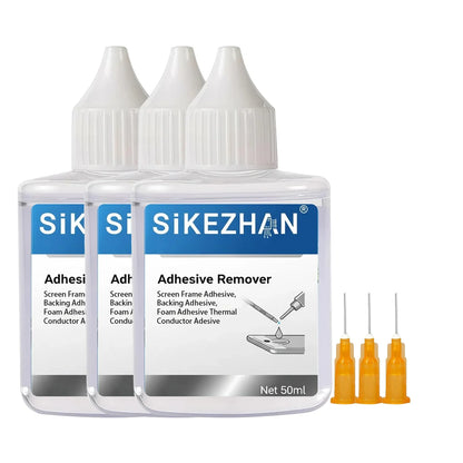 SiKEZHAN 50ml Phone Screen Adhesive Remover - LCD Frame & Back Cover Glue Cleaner with Precision Injector Needle