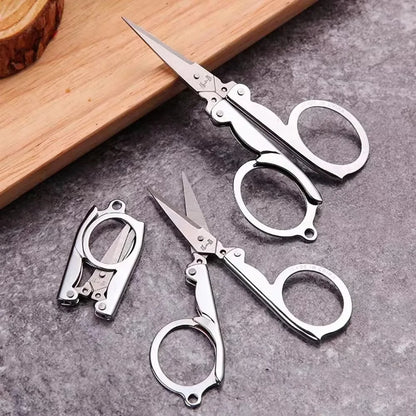 Folding Pocket Scissors – Multifunctional Stainless Steel Mini Scissors for Household, Thread Cutting & Nail Care