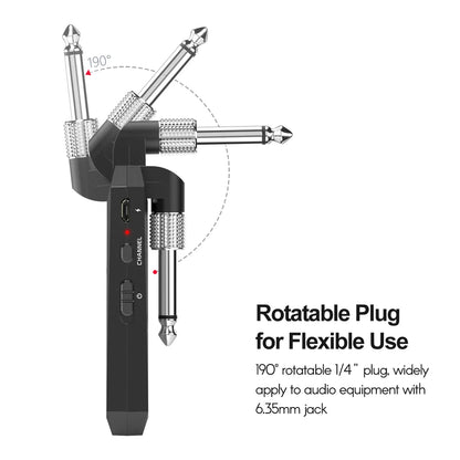 M-VAVE WP-5G Wireless Guitar System - 5.8G Rechargeable Audio Transmitter & Receiver with Type-C Cable for Guitar Amplifier