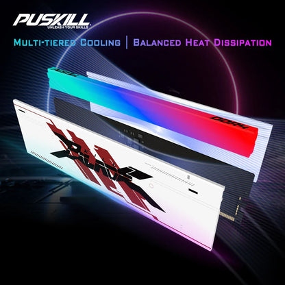 PUSKILL RGB DDR4 Gaming RAM – 8GB/16GB 3200MHz-3600MHz DIMM Desktop Memory