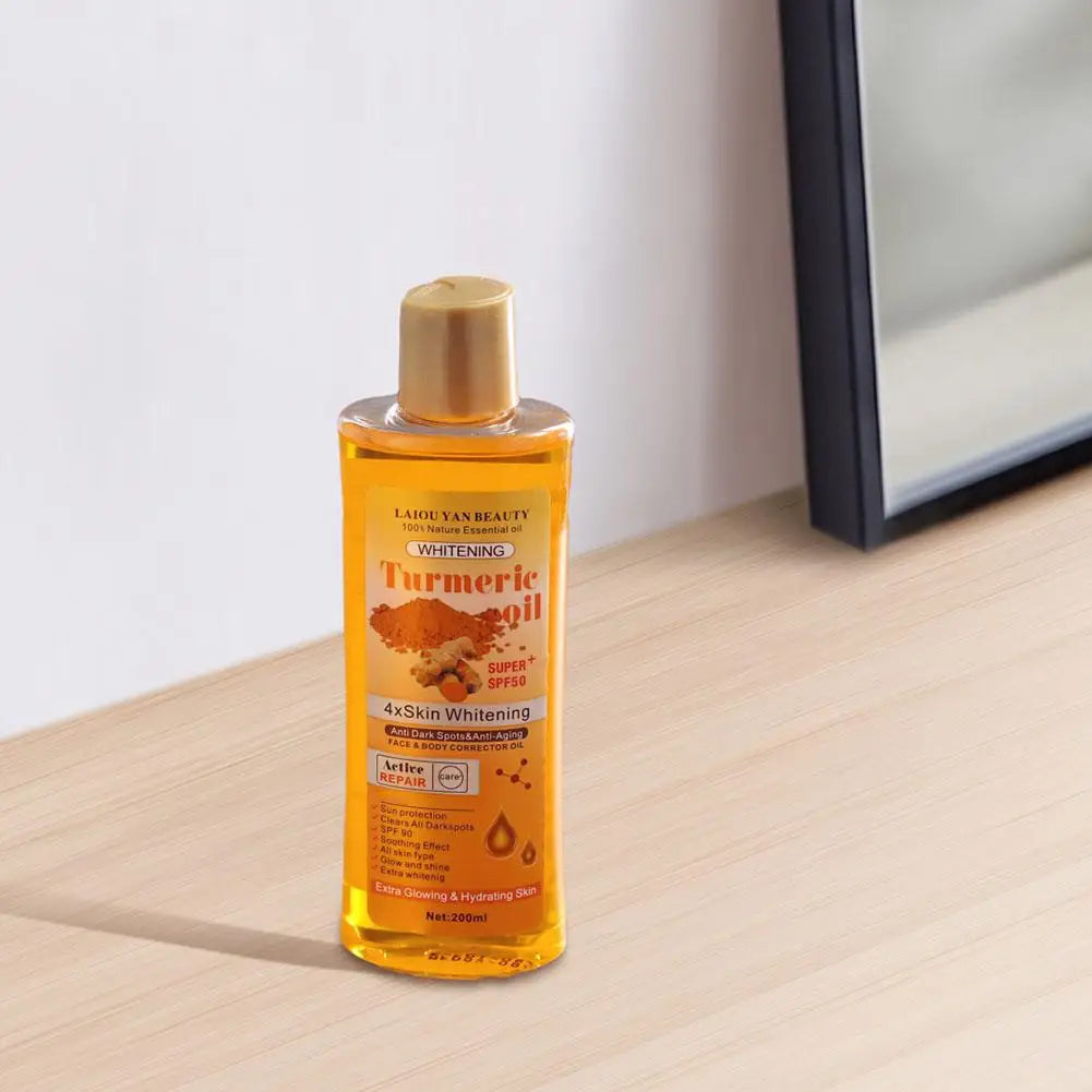 200ml Turmeric & Ginger Essential Oil — Deep Hydration Face & Body Moisturizer, Nourishing & Smoothing Skin Serum