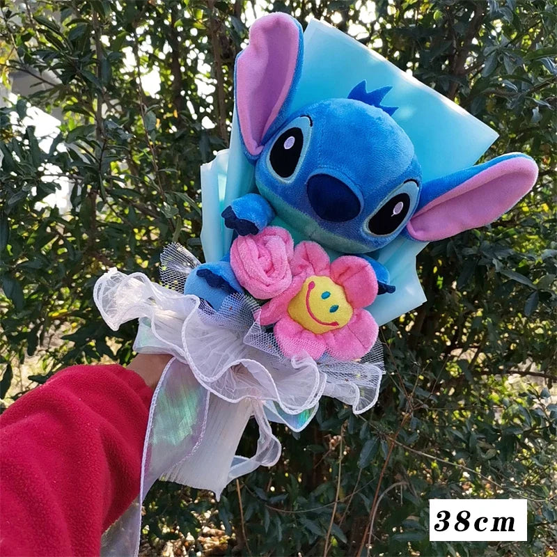 Lilo & Stitch Bouquet PVC Anime Stuffed Doll – Rose & Sunflower Gift for Birthday, Valentine’s & Christmas Day