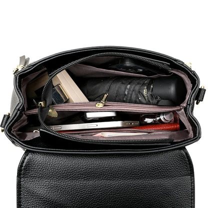 Women’s Soft Leather Top-Handle Bag – Luxury Shoulder Messenger Handbag & High-Quality Purse