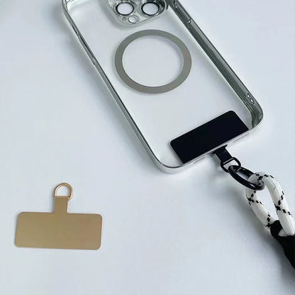 Universal Metal Phone Lanyard Gasket Patch - Durable Ultra Thin Sling Rope Card Clip Strap for Mobile Phones - Hang Cord Tab, 1/4 pcs