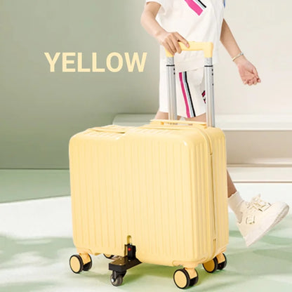 Upgraded Anti-Flip Folding Pedal Luggage – Ride-On Boarding Box with Dual-Control Combination Lock, Lightweight & Anti-Drop