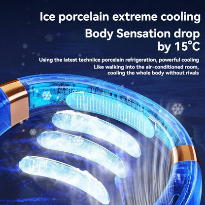 2024 Portable USB Halterneck Silent Bladeless Mini Fan – Handheld Multi-Function Electric Cooler