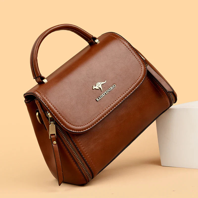 Luxury Women’s Leather Designer Handbag – High Quality Casual Tote Top-Handle Shoulder Messenger Bag