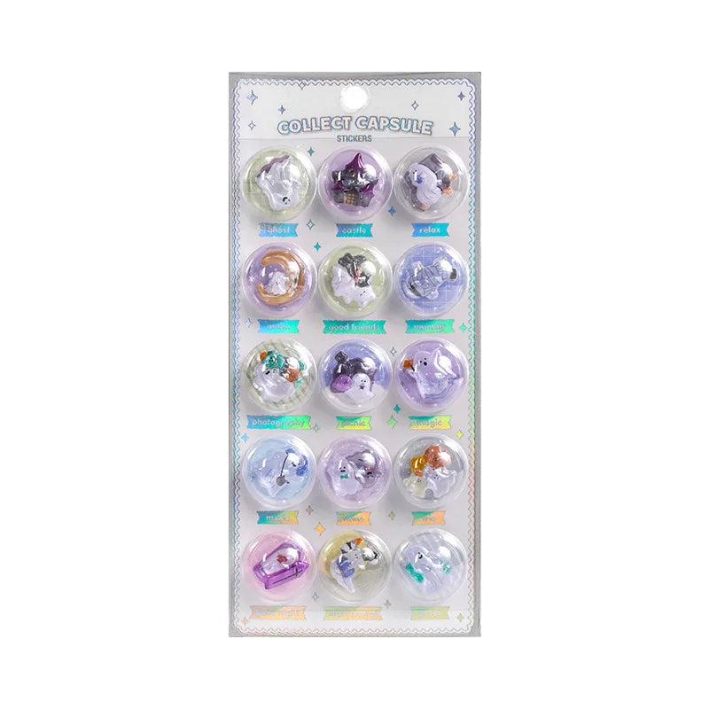 3D Capsule Glue Stickers – Kawaii DIY Diary, Mobile Phone & Camera Decoration, Cute Relief Stickers
