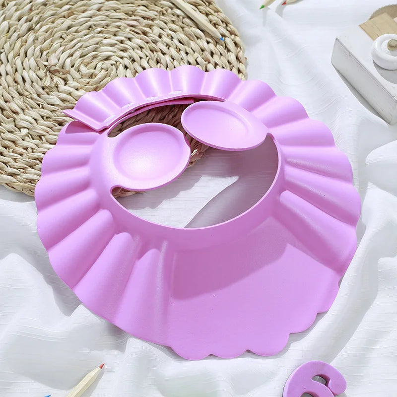 Baby Shower Hair Wash Cap - Adjustable Soft Ear Protection Hat for Kids Bath Time