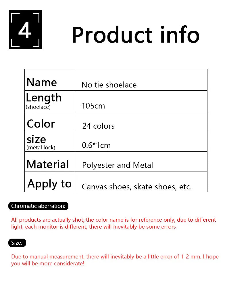 No-Tie Elastic Shoelaces – One Size Fits All Sneakers for Adults & Kids, Flat Tieless Shoestrings