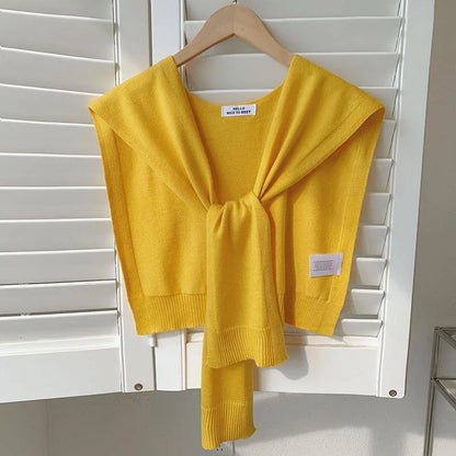 Lightweight Knitted Shawl for Women – Style Summer Cape with Fake Collar