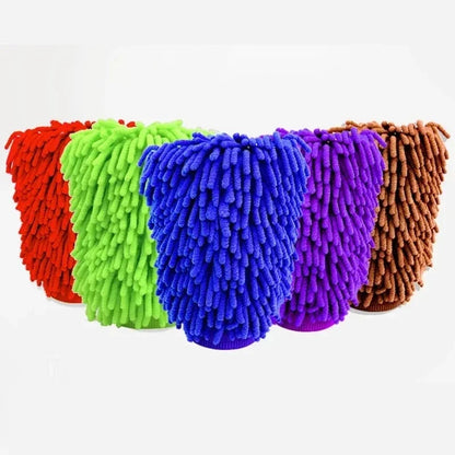 1/5pcs Microfiber Car Wash Gloves — Ultra-Absorbent, Scratch-Free Auto Cleaning Sponge Tool
